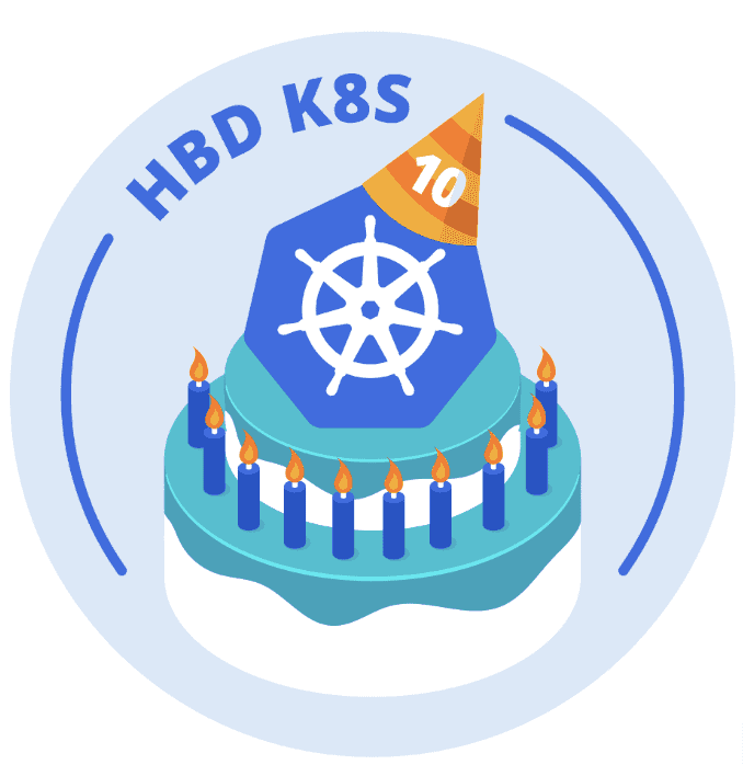 Kubernetes happy 10th birthday cake